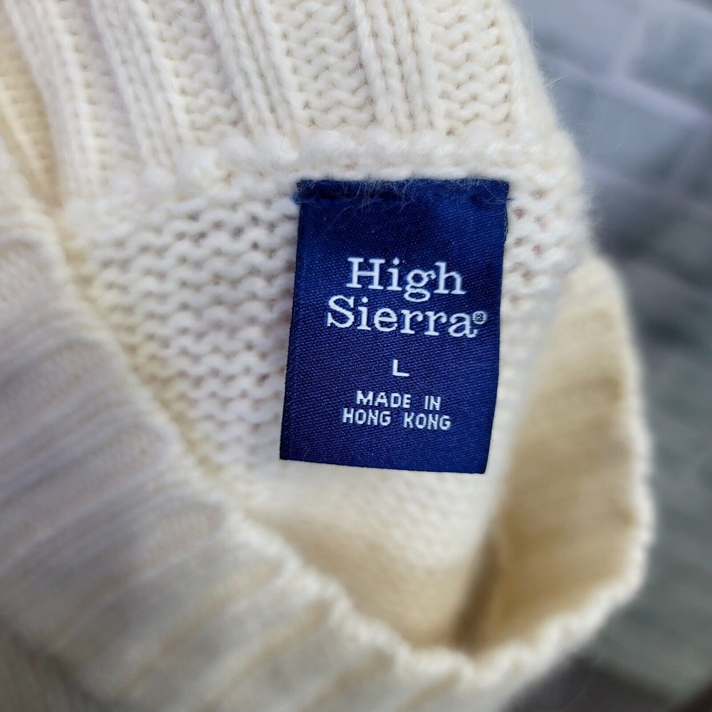 High Sierra Angora Wool Ombre Fair Isle Knit Sweater Pink Cream Made Hong Kong L - Picture 6 of 7